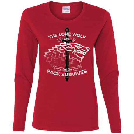 T-Shirts Red / S The Lone Wolf Women's Long Sleeve T-Shirt