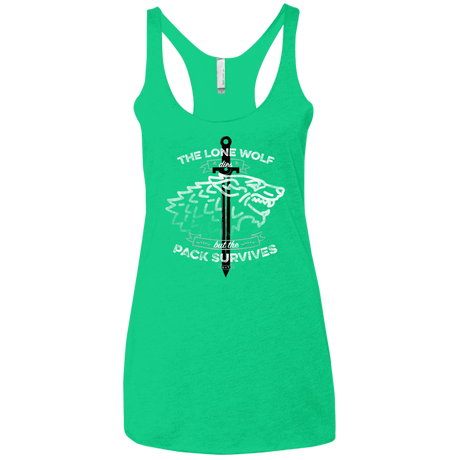 T-Shirts Envy / X-Small The Lone Wolf Women's Triblend Racerback Tank