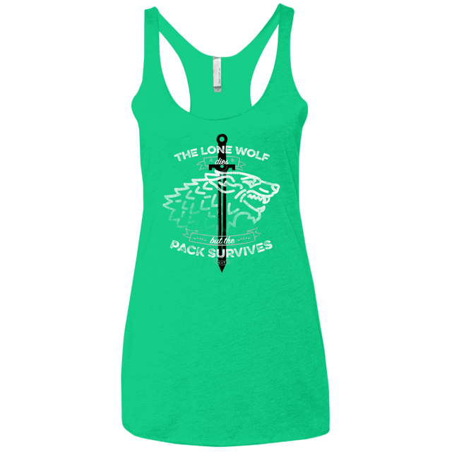 T-Shirts Envy / X-Small The Lone Wolf Women's Triblend Racerback Tank