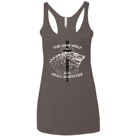 T-Shirts Macchiato / X-Small The Lone Wolf Women's Triblend Racerback Tank