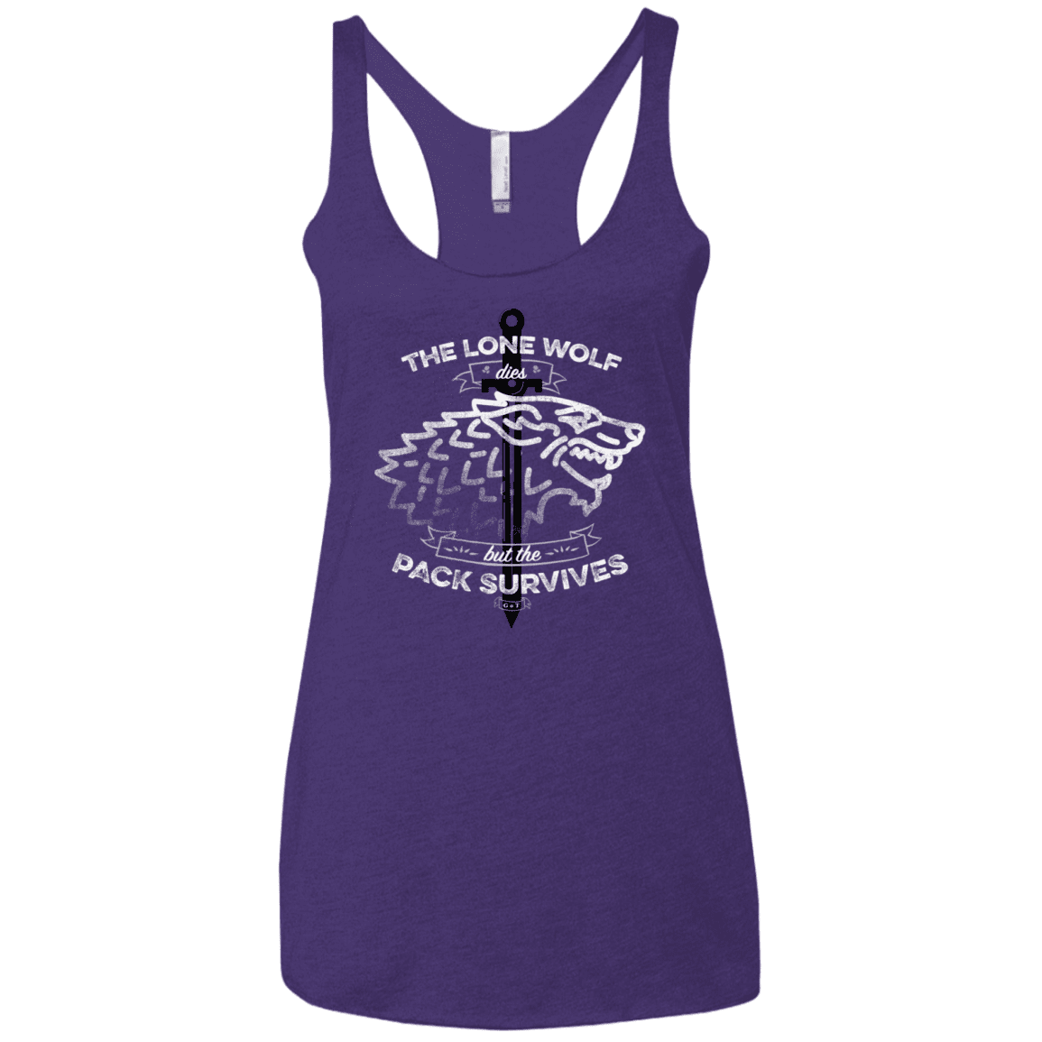 T-Shirts Purple Rush / X-Small The Lone Wolf Women's Triblend Racerback Tank