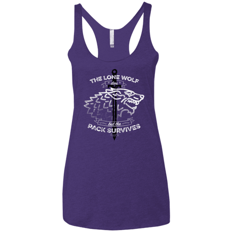 T-Shirts Purple Rush / X-Small The Lone Wolf Women's Triblend Racerback Tank