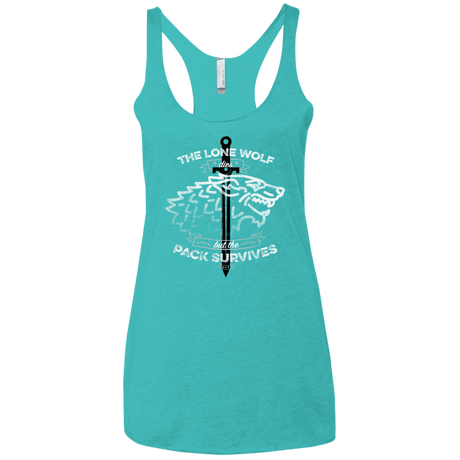 T-Shirts Tahiti Blue / X-Small The Lone Wolf Women's Triblend Racerback Tank