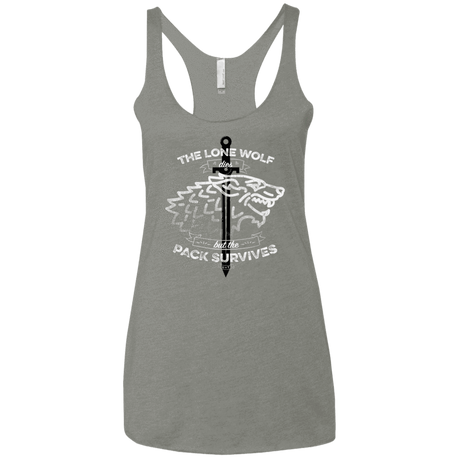 T-Shirts Venetian Grey / X-Small The Lone Wolf Women's Triblend Racerback Tank