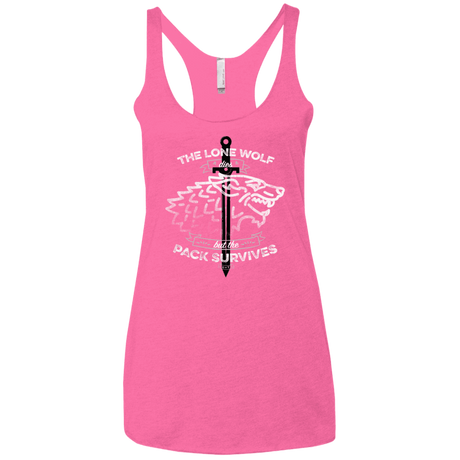 T-Shirts Vintage Pink / X-Small The Lone Wolf Women's Triblend Racerback Tank