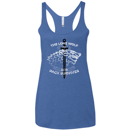 T-Shirts Vintage Royal / X-Small The Lone Wolf Women's Triblend Racerback Tank