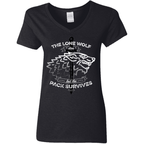 T-Shirts Black / S The Lone Wolf Women's V-Neck T-Shirt