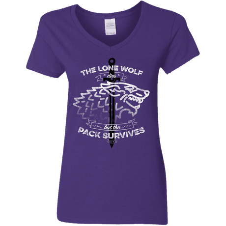 T-Shirts Purple / S The Lone Wolf Women's V-Neck T-Shirt