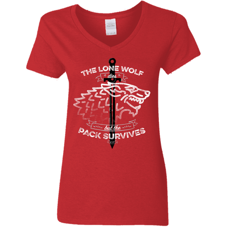 T-Shirts Red / S The Lone Wolf Women's V-Neck T-Shirt