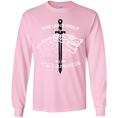 T-Shirts Light Pink / YS The Lone Wolf Youth Long Sleeve T-Shirt