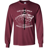 T-Shirts Maroon / YS The Lone Wolf Youth Long Sleeve T-Shirt