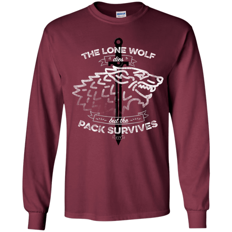 T-Shirts Maroon / YS The Lone Wolf Youth Long Sleeve T-Shirt