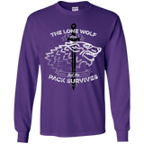 T-Shirts Purple / YS The Lone Wolf Youth Long Sleeve T-Shirt