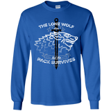 T-Shirts Royal / YS The Lone Wolf Youth Long Sleeve T-Shirt