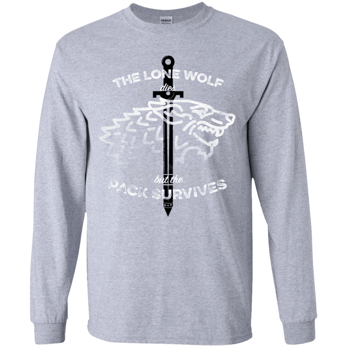 T-Shirts Sport Grey / YS The Lone Wolf Youth Long Sleeve T-Shirt