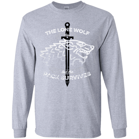 T-Shirts Sport Grey / YS The Lone Wolf Youth Long Sleeve T-Shirt