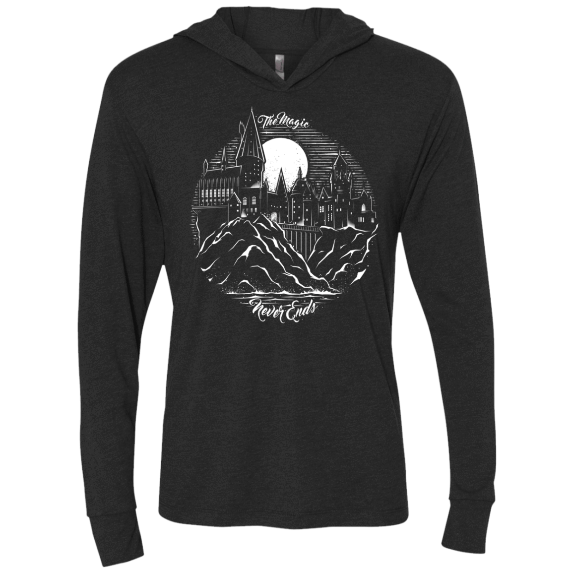 T-Shirts Vintage Black / X-Small The Magic Never Ends Triblend Long Sleeve Hoodie Tee