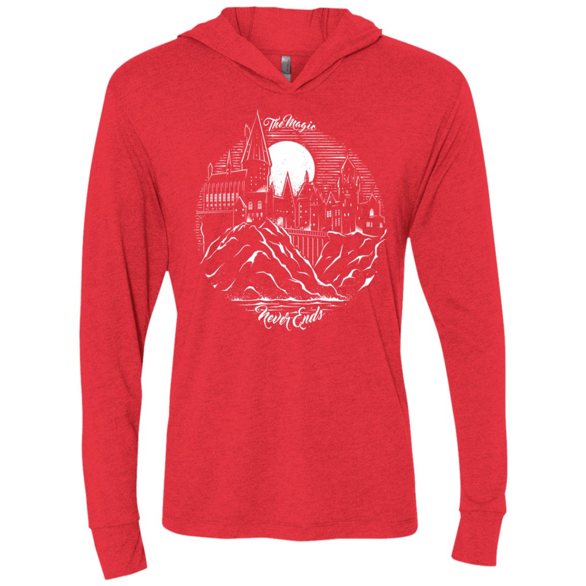 T-Shirts Vintage Red / X-Small The Magic Never Ends Triblend Long Sleeve Hoodie Tee