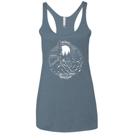 T-Shirts Indigo / X-Small The Magic Never Ends Women's Triblend Racerback Tank