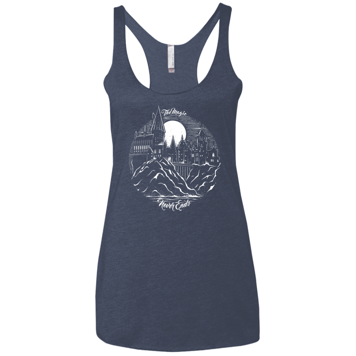 T-Shirts Vintage Navy / X-Small The Magic Never Ends Women's Triblend Racerback Tank