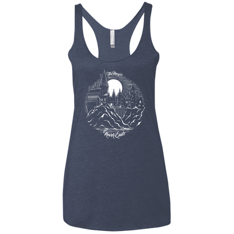 T-Shirts Vintage Navy / X-Small The Magic Never Ends Women's Triblend Racerback Tank