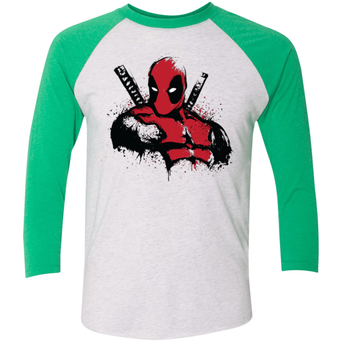 T-Shirts Heather White/Envy / X-Small The Merc in Red Men's Triblend 3/4 Sleeve