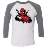 T-Shirts Heather White/Premium Heather / X-Small The Merc in Red Men's Triblend 3/4 Sleeve