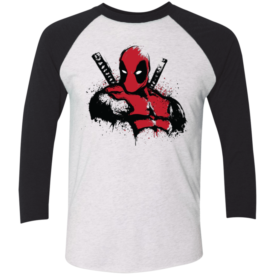 T-Shirts Heather White/Vintage Black / X-Small The Merc in Red Men's Triblend 3/4 Sleeve