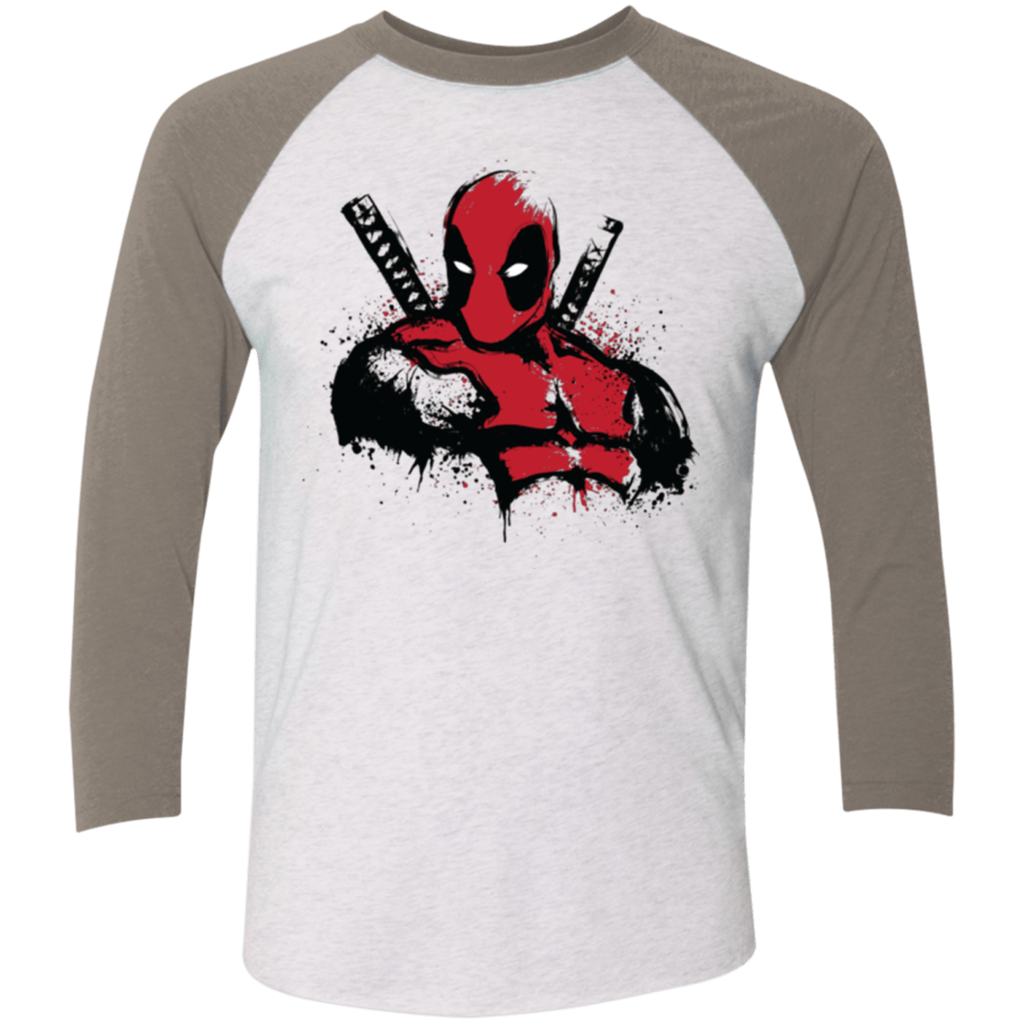 T-Shirts Heather White/Vintage Grey / X-Small The Merc in Red Men's Triblend 3/4 Sleeve