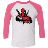 T-Shirts Heather White/Vintage Pink / X-Small The Merc in Red Men's Triblend 3/4 Sleeve