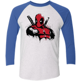 T-Shirts Heather White/Vintage Royal / X-Small The Merc in Red Men's Triblend 3/4 Sleeve
