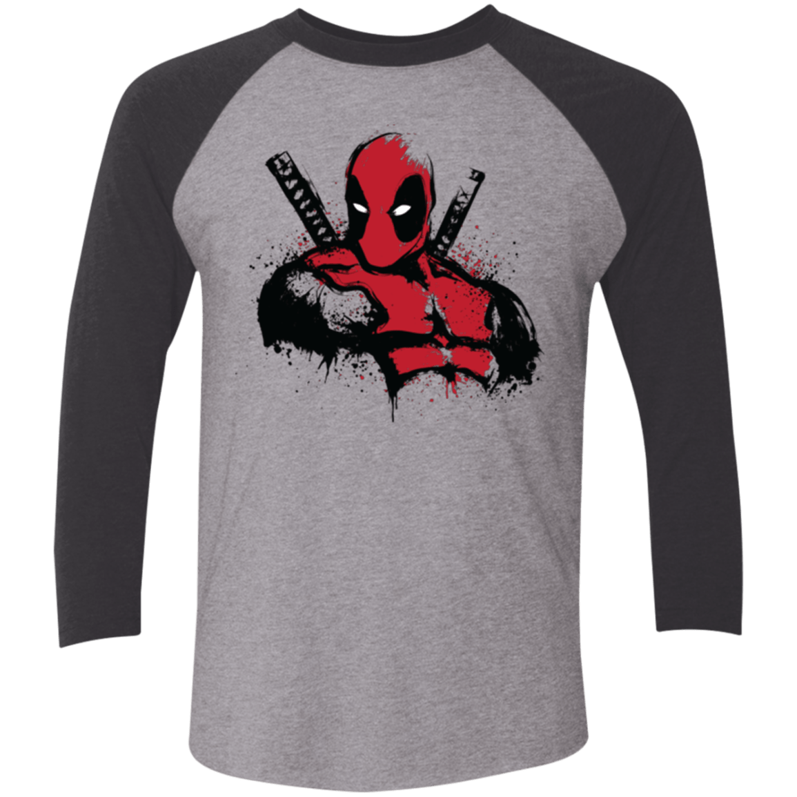 T-Shirts Premium Heather/ Vintage Black / X-Small The Merc in Red Men's Triblend 3/4 Sleeve