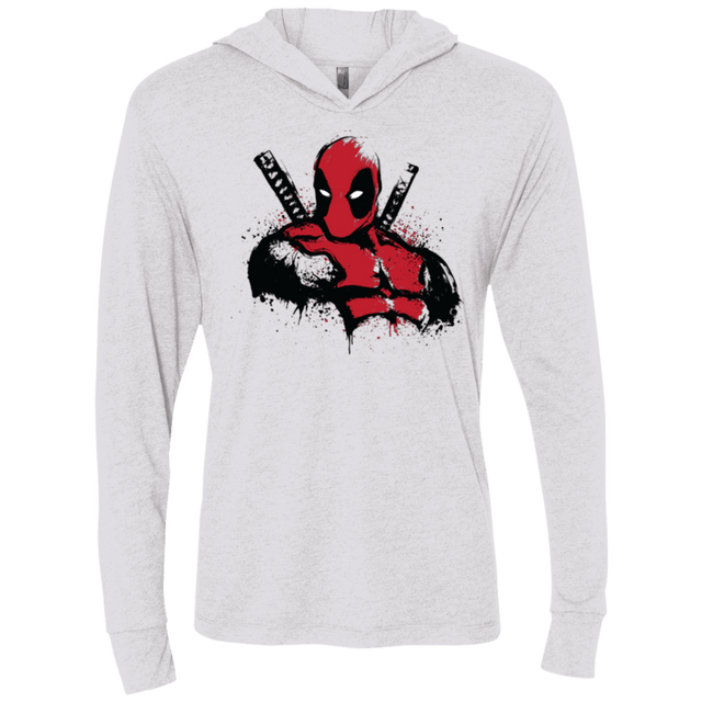 T-Shirts Heather White / X-Small The Merc in Red Triblend Long Sleeve Hoodie Tee