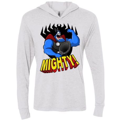 T-Shirts Heather White / X-Small The Mighty Tick Triblend Long Sleeve Hoodie Tee