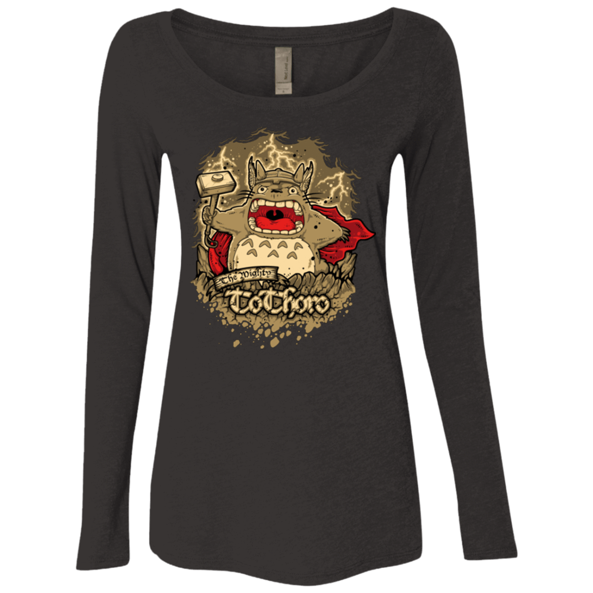 T-Shirts Vintage Black / Small The Mighty Tothoro Women's Triblend Long Sleeve Shirt