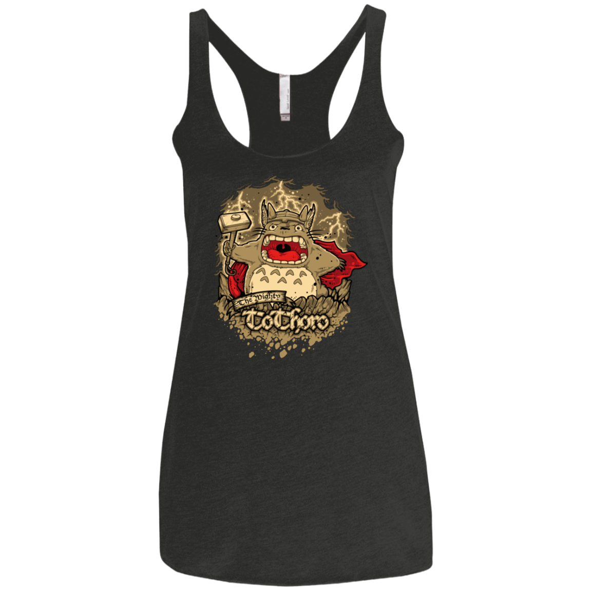 T-Shirts Vintage Black / X-Small The Mighty Tothoro Women's Triblend Racerback Tank