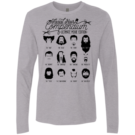 T-Shirts Heather Grey / Small The Movie Facial Hair Compendium Men's Premium Long Sleeve