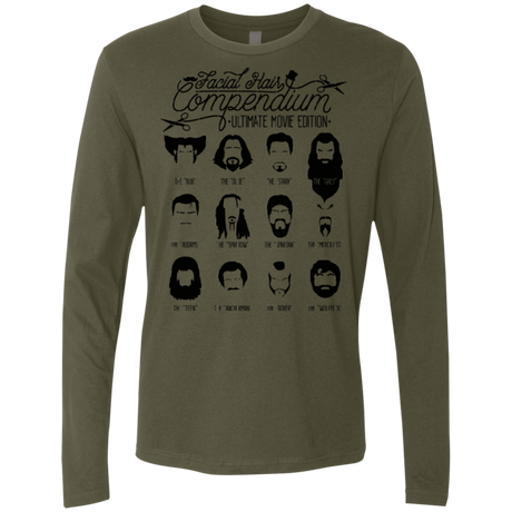 T-Shirts Military Green / Small The Movie Facial Hair Compendium Men's Premium Long Sleeve