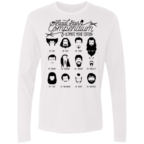 T-Shirts White / Small The Movie Facial Hair Compendium Men's Premium Long Sleeve