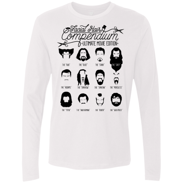T-Shirts White / Small The Movie Facial Hair Compendium Men's Premium Long Sleeve