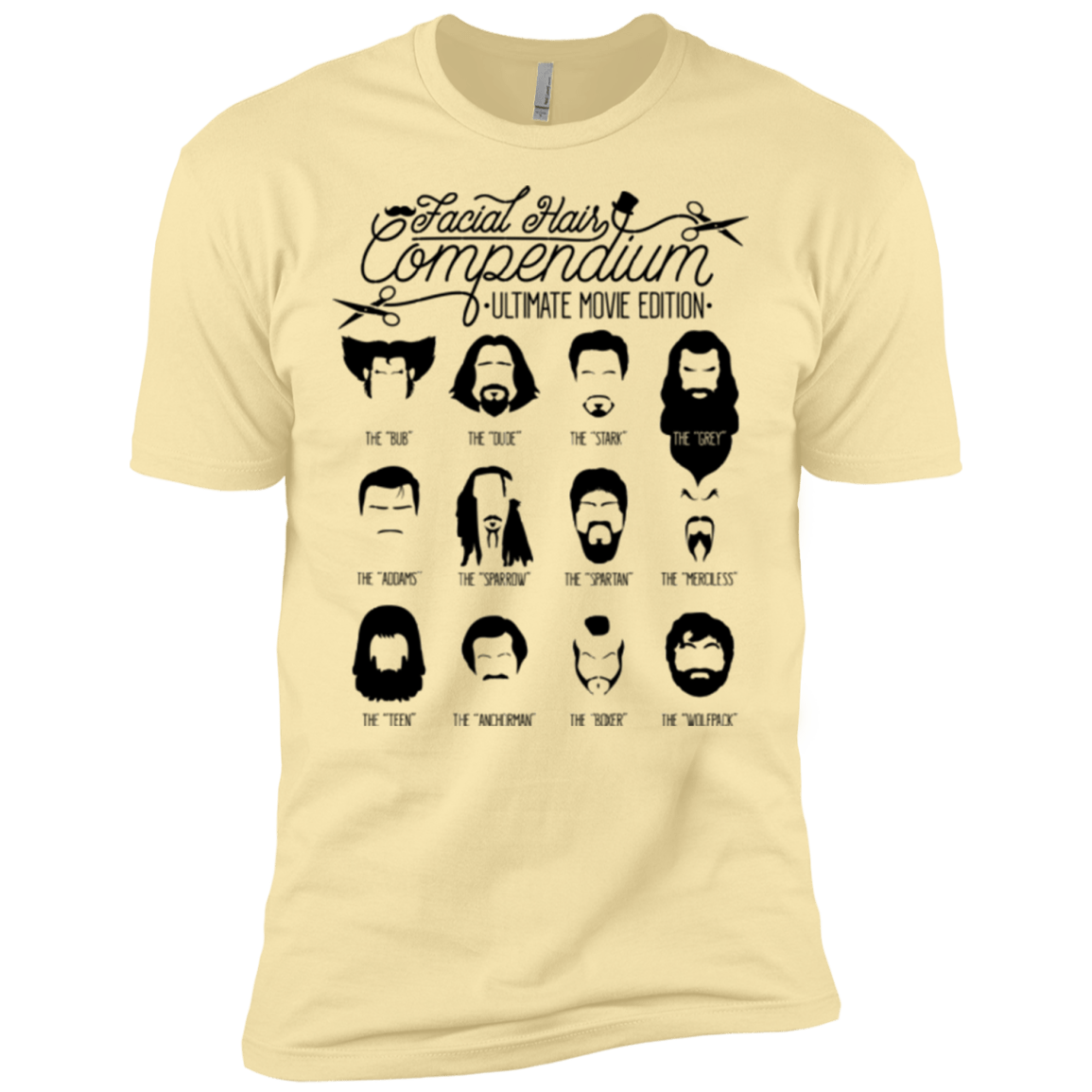 T-Shirts Banana Cream / X-Small The Movie Facial Hair Compendium Men's Premium T-Shirt