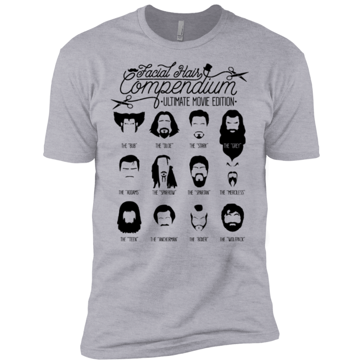 T-Shirts Heather Grey / X-Small The Movie Facial Hair Compendium Men's Premium T-Shirt