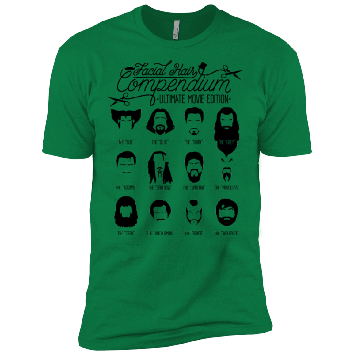 T-Shirts Kelly Green / X-Small The Movie Facial Hair Compendium Men's Premium T-Shirt