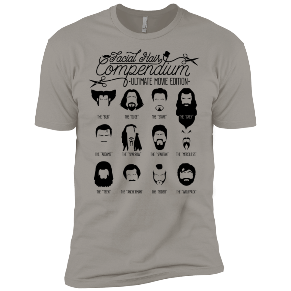 T-Shirts Light Grey / X-Small The Movie Facial Hair Compendium Men's Premium T-Shirt