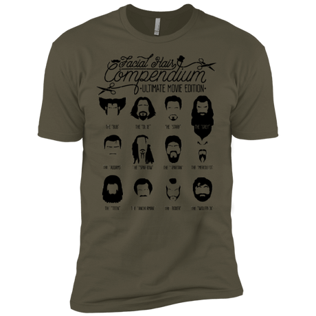 T-Shirts Military Green / X-Small The Movie Facial Hair Compendium Men's Premium T-Shirt