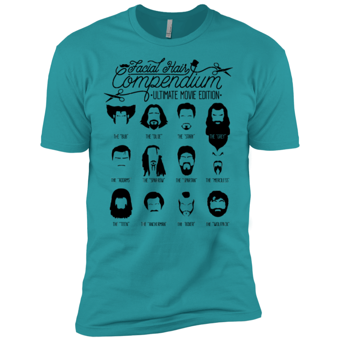 T-Shirts Tahiti Blue / X-Small The Movie Facial Hair Compendium Men's Premium T-Shirt