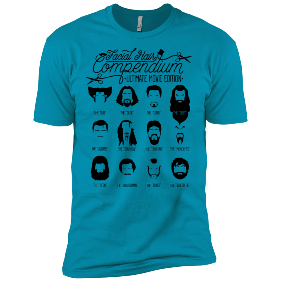 T-Shirts Turquoise / X-Small The Movie Facial Hair Compendium Men's Premium T-Shirt