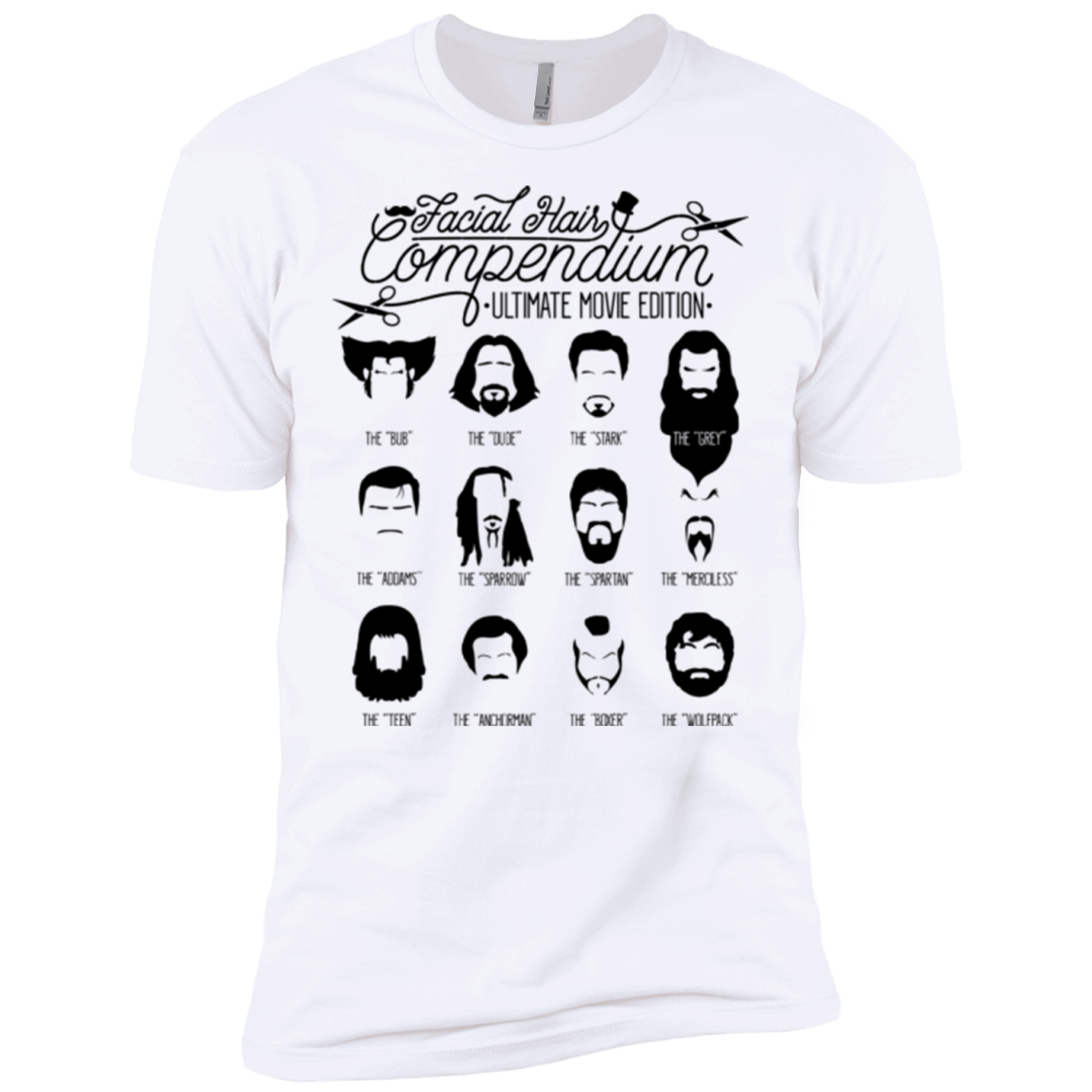 T-Shirts White / X-Small The Movie Facial Hair Compendium Men's Premium T-Shirt
