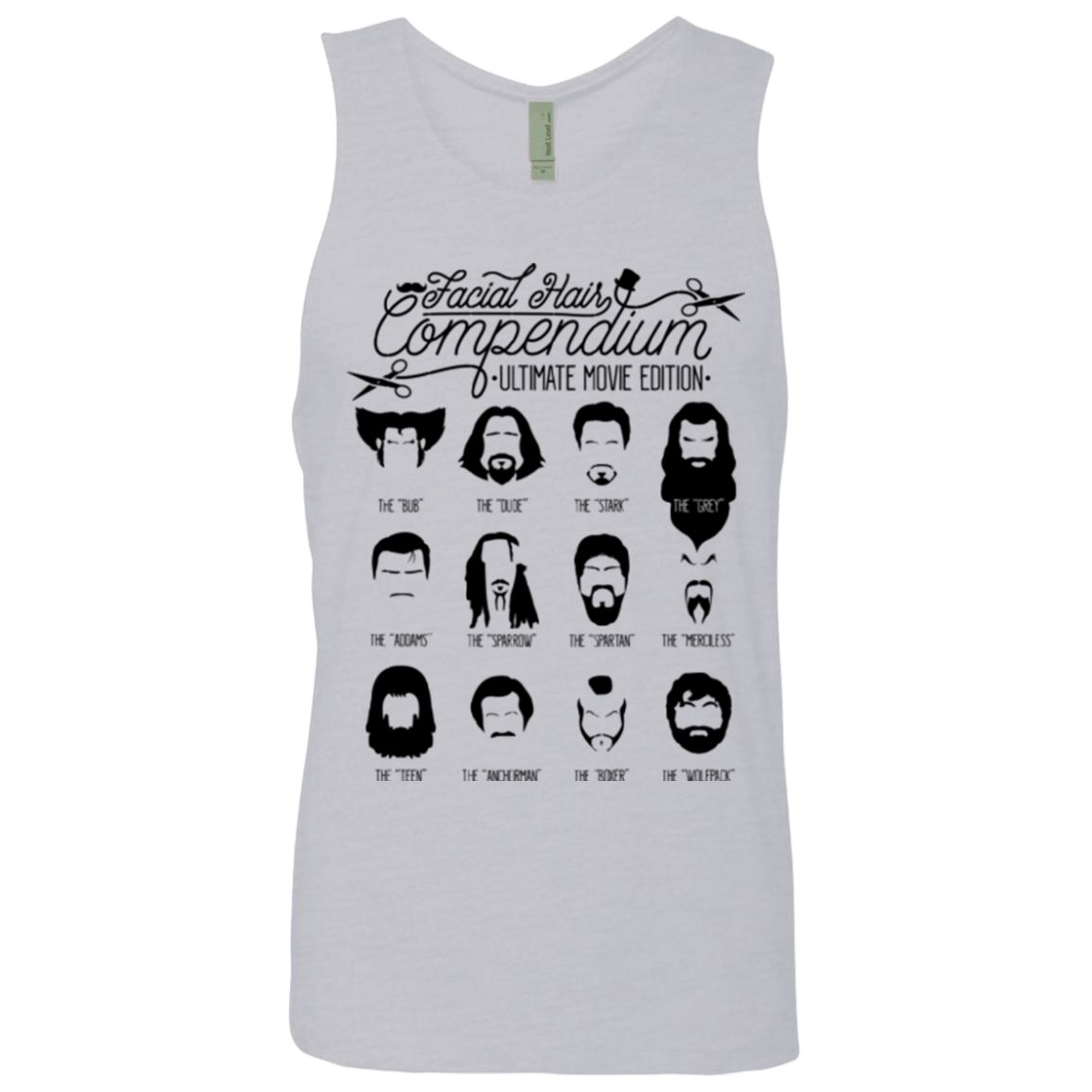 T-Shirts Heather Grey / Small The Movie Facial Hair Compendium Men's Premium Tank Top