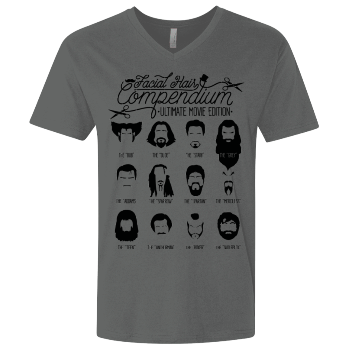 T-Shirts Heavy Metal / X-Small The Movie Facial Hair Compendium Men's Premium V-Neck